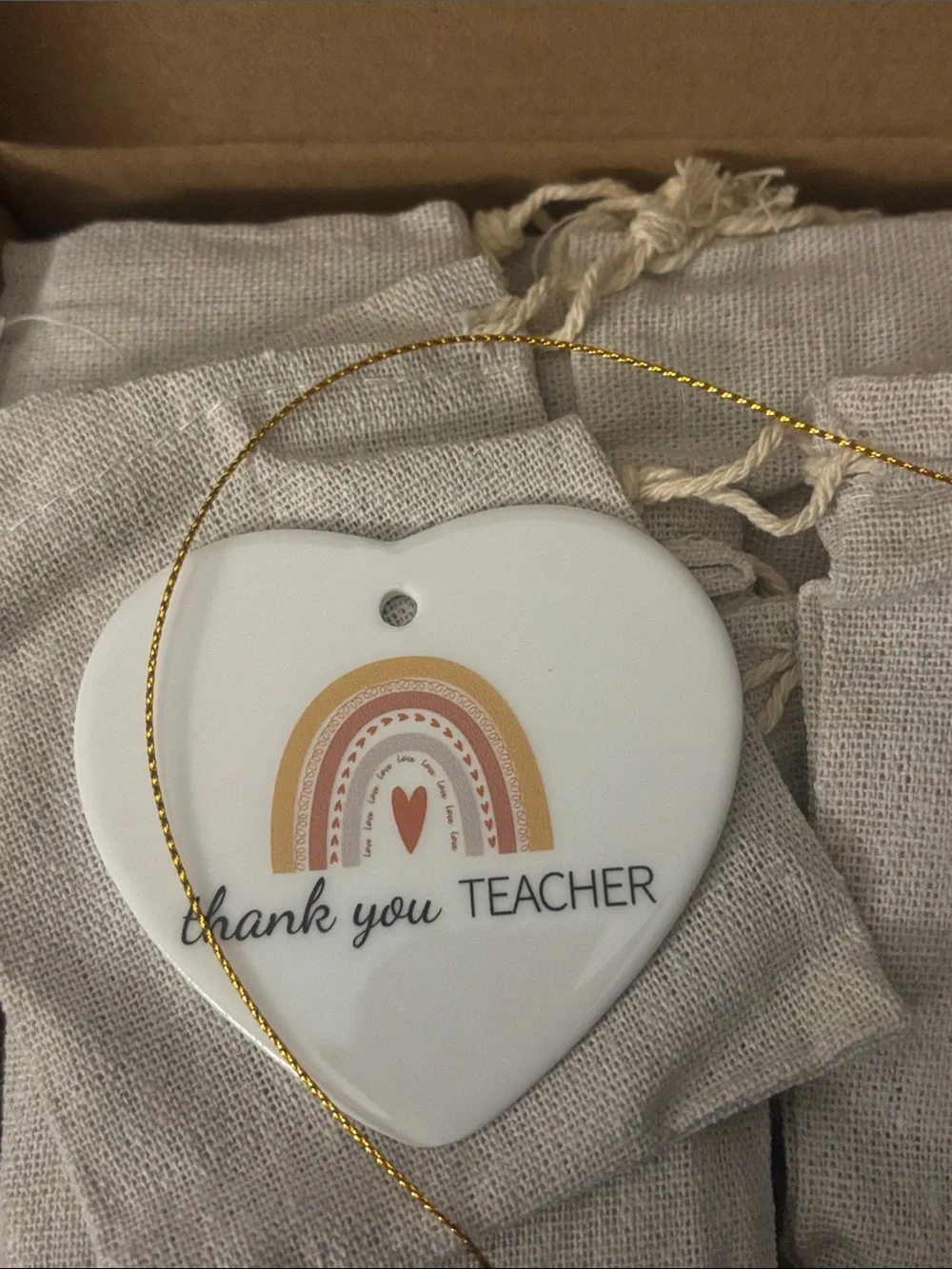 12 Set Teacher Employee Appreciation Gifts Hanging Heart 061